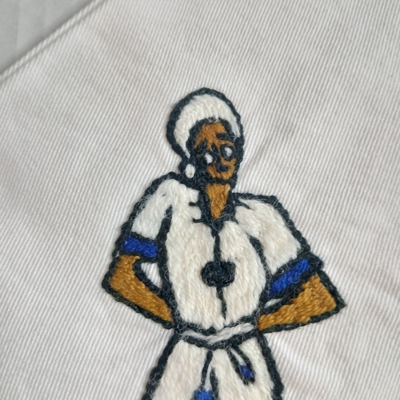 Vintage Handmade Napkin Set of 3 Native Folk Art - Embroidered Cotton Fabric - Picture 9 of 9